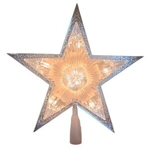 Vtg Y2K Northlight Christman Star Tree Topper Warm White Light WORKS